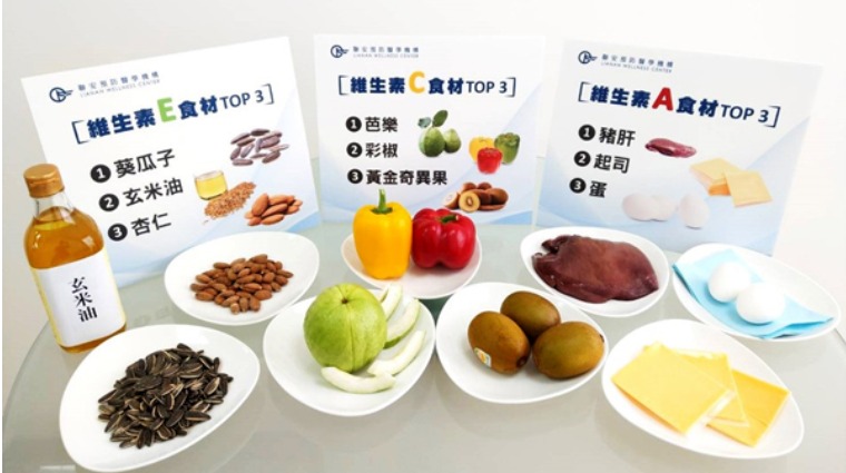 含有維生素A、C、E的食物