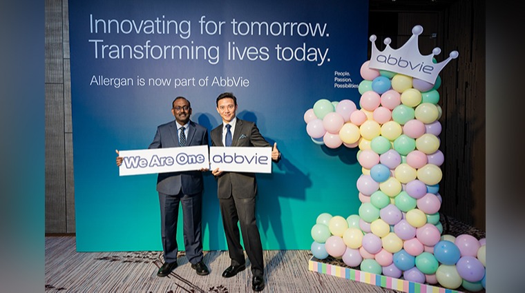 艾伯維藥品台灣分公司總經理魏瑞瑪（左）、愛力根醫學美容總經理林尚威（右）