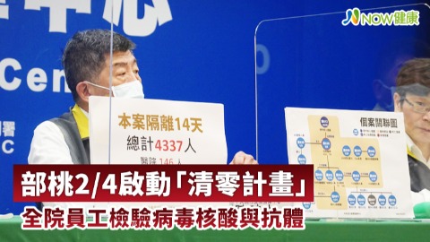 部桃2/4啟動「清零計畫」 全院員工檢驗病毒核酸與抗體