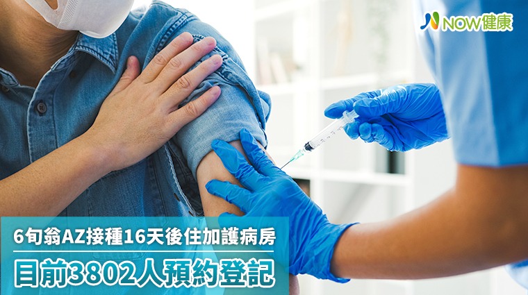 6旬翁AZ接種16天後住加護病房 目前3802人預約登記 6旬翁AZ接種16天後住加護病房 目前3802人預約登記