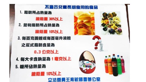 公布五大兒童垃圾食品 列管廣告及促銷