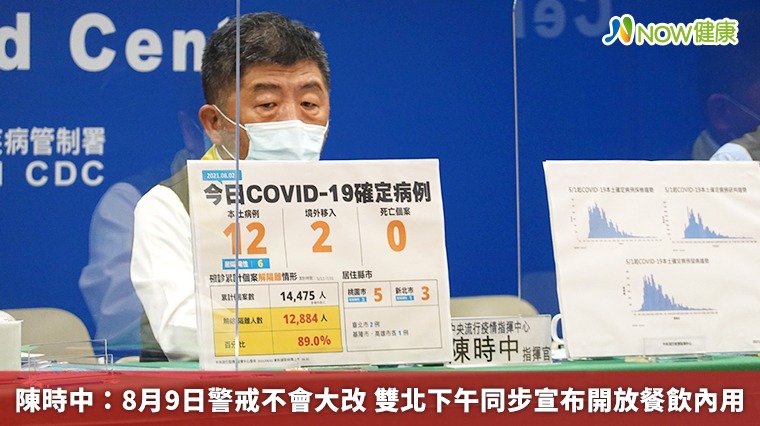8月9日後警戒不會大改 雙北下午同步宣布開放餐飲內用 8月9日後警戒不會大改 雙北下午同步宣布開放餐飲內用