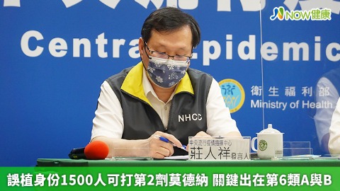 誤植身份1500人可打第2劑莫德納 關鍵出在第6類A與B