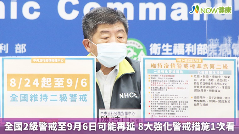 全國2級警戒至9月6日可能再延 8大強化警戒措施1次看 全國2級警戒至9月6日可能再延 8大強化警戒措施1次看