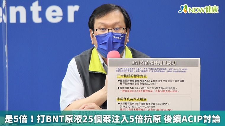 是5倍!打BNT原液25個案注入5倍抗原 後續ACIP討論 是5倍!打BNT原液25個案注入5倍抗原 後續ACIP討論