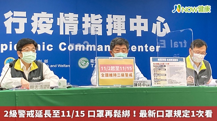 2級警戒延長至11/15 口罩再鬆綁!最新口罩規定1次看 2級警戒延長至11/15 口罩再鬆綁!最新口罩規定1次看
