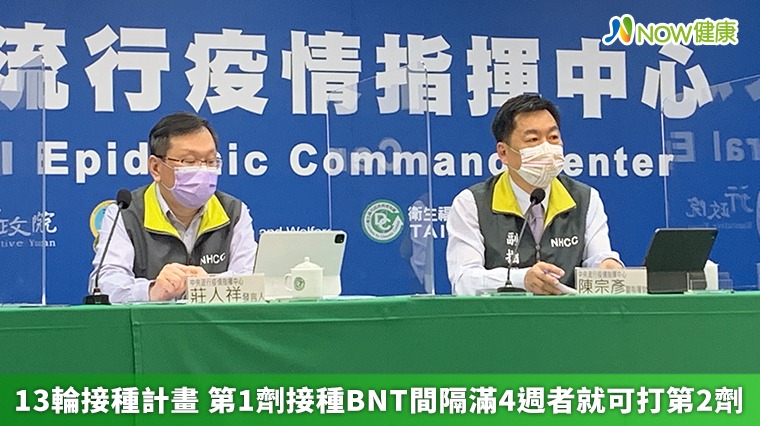 13輪接種計畫 第1劑接種BNT間隔滿4週者就可打第2劑 13輪接種計畫 第1劑接種BNT間隔滿4週者就可打第2劑