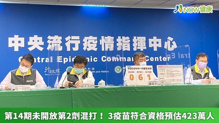 第14期未開放第2劑混打! 3疫苗符合資格預估423萬人 第14期未開放第2劑混打! 3疫苗符合資格預估423萬人