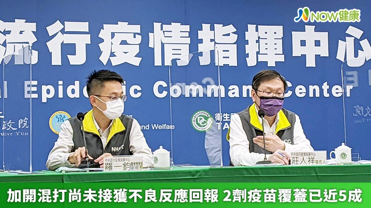 加開混打尚未接獲不良反應回報 2劑疫苗覆蓋已近5成 加開混打尚未接獲不良反應回報 2劑疫苗覆蓋已近5成