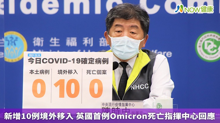新增10例境外移入 英國首例Omicron死亡指揮中心回應 新增10例境外移入 英國首例Omicron死亡指揮中心回應