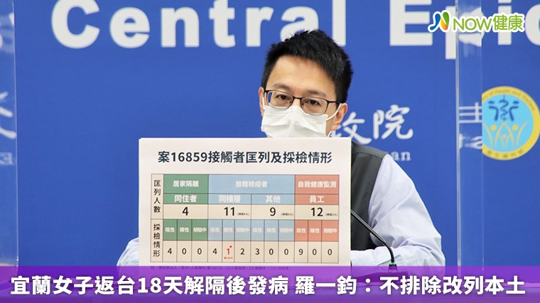宜蘭女子回國18天解隔後發病 羅一鈞:不排除改列本土 宜蘭女子回國18天解隔後發病 羅一鈞:不排除改列本土