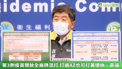第3劑疫苗開放全廠牌混打 打過AZ也可打莫德納、高端