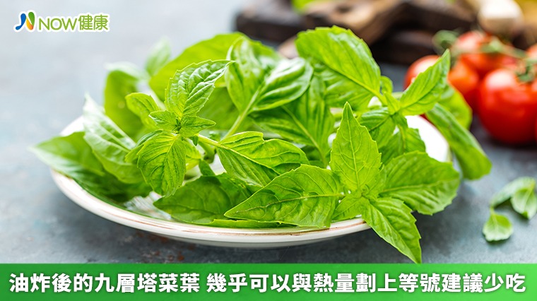 油炸後的九層塔菜葉 幾乎可以與熱量劃上等號建議少吃 油炸後的九層塔菜葉 幾乎可以與熱量劃上等號建議少吃