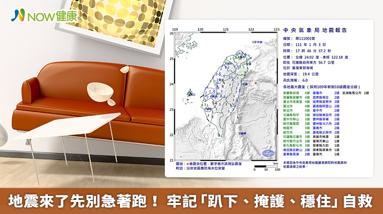 地震來了先別急著跑！ 牢記「趴下、掩護、穩住」自救