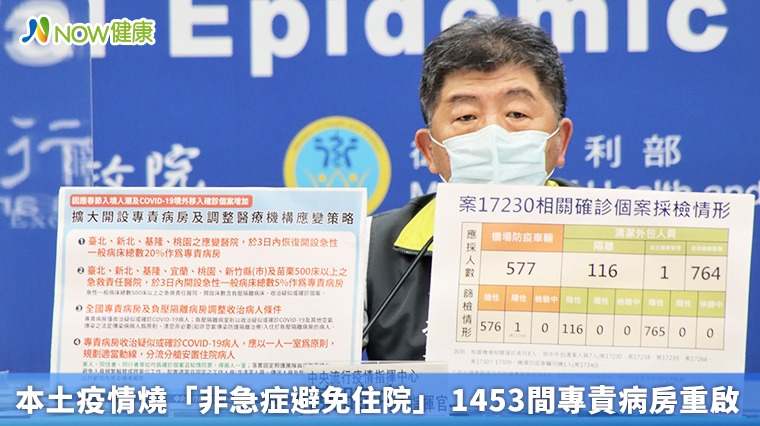 本土疫情燒「非急症避免住院」 1453間專責病房重啟 本土疫情燒「非急症避免住院」 1453間專責病房重啟