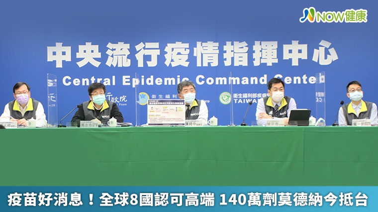 疫苗好消息!全球8國認可高端 140萬劑莫德納今抵台 疫苗好消息!全球8國認可高端 140萬劑莫德納今抵台