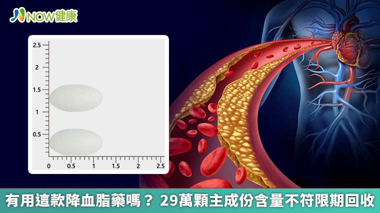 有用這款降血脂藥嗎? 29萬顆主成份含量不符限期回收 有用這款降血脂藥嗎? 29萬顆主成份含量不符限期回收