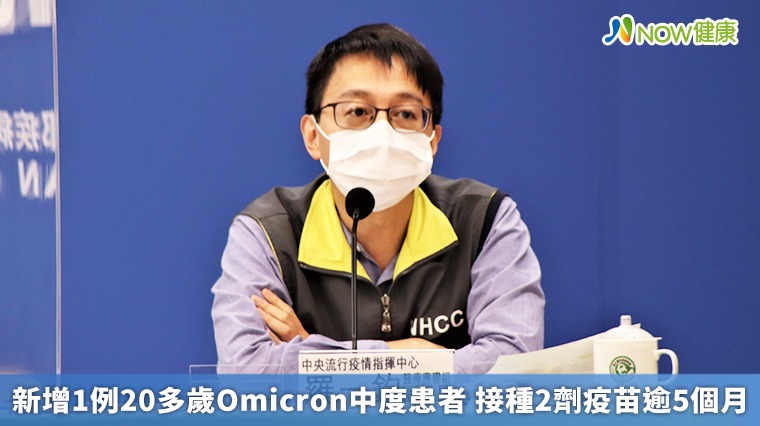 新增1例20多歲Omicron中度患者 接種2劑疫苗逾5個月 新增1例20多歲Omicron中度患者 接種2劑疫苗逾5個月