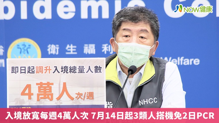入境放寬每週4萬人次 7月14日起3類人搭機免2日PCR 入境放寬每週4萬人次 7月14日起3類人搭機免2日PCR