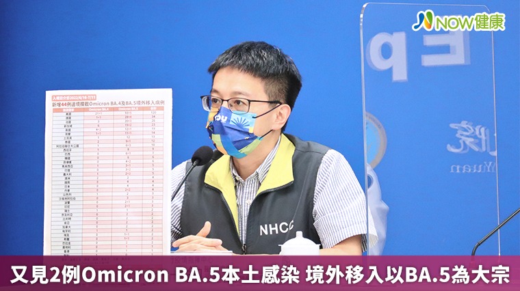 又見2例Omicron BA.5本土感染 境外移入以BA.5為大宗 又見2例Omicron BA.5本土感染 境外移入以BA.5為大宗