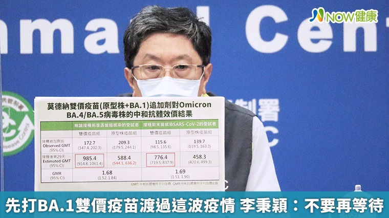 先打BA.1雙價疫苗渡過這波疫情 李秉穎:不要再等待 先打BA.1雙價疫苗渡過這波疫情 李秉穎:不要再等待