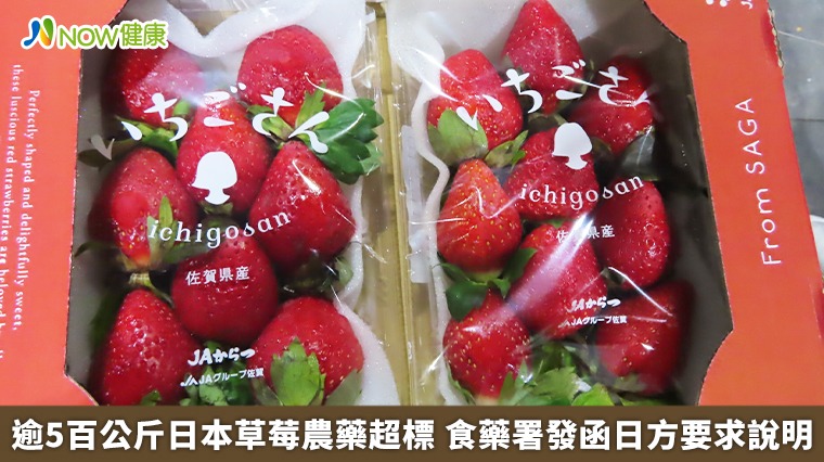 逾5百公斤日本草莓農藥超標 食藥署發函日方要求說明 逾5百公斤日本草莓農藥超標 食藥署發函日方要求說明