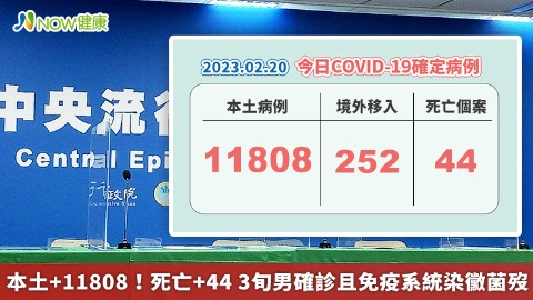 本土+11808！死亡+44 3旬男確診且免疫系統染黴菌歿