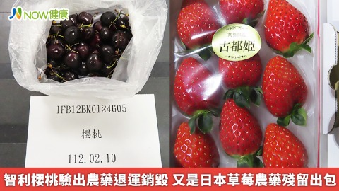 智利櫻桃驗出農藥退運銷毀 又是日本草莓農藥殘留出包