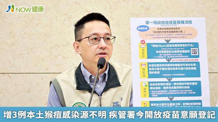 增3例本土猴痘感染源不明 疾管署今開放疫苗意願登記 增3例本土猴痘感染源不明 疾管署今開放疫苗意願登記