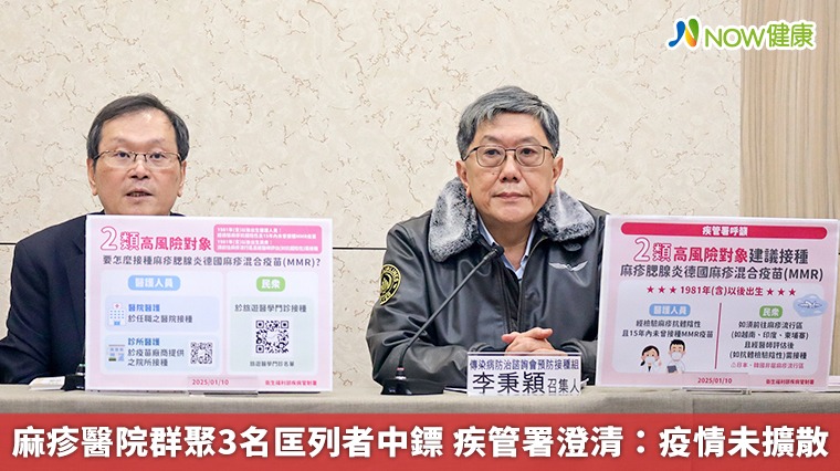 麻疹醫院群聚3名匡列者中鏢 疾管署澄清:疫情未擴散 麻疹醫院群聚3名匡列者中鏢 疾管署澄清:疫情未擴散